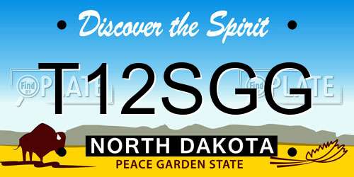 T12SGG North Dakota License Plate