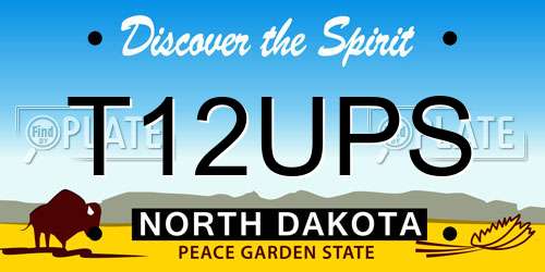 T12UPS North Dakota License Plate