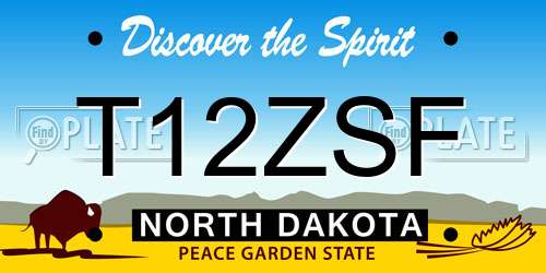 T12ZSF North Dakota License Plate