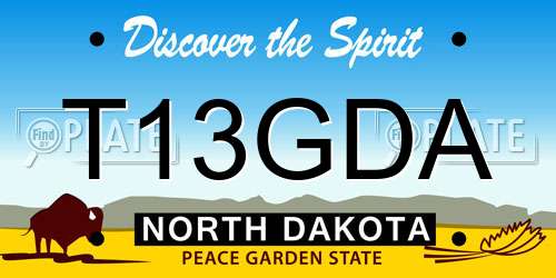 T13GDA North Dakota License Plate