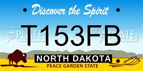 T153FB North Dakota License Plate