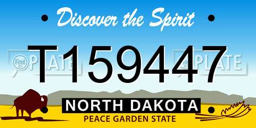T159447 North Dakota License Plate