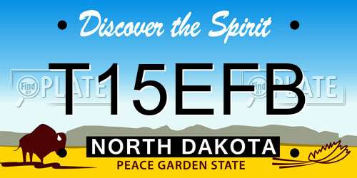 T15EFB North Dakota License Plate