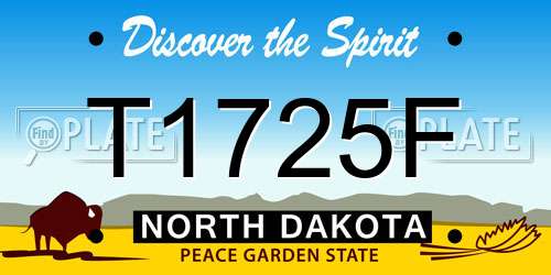 T1725F North Dakota License Plate