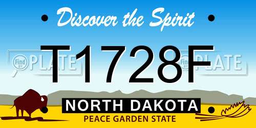 T1728F North Dakota License Plate