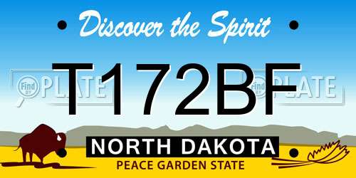 T172BF North Dakota License Plate