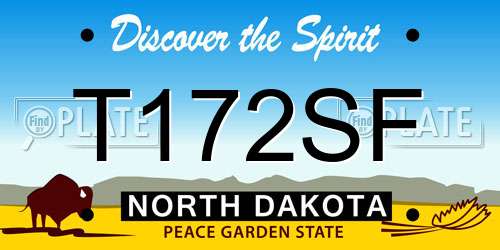 T172SF North Dakota License Plate