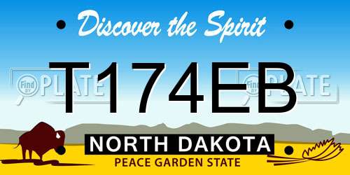 T174EB North Dakota License Plate
