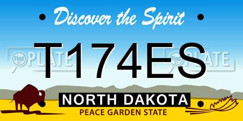T174ES North Dakota License Plate