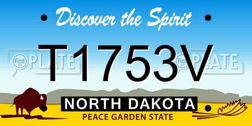 T1753V North Dakota License Plate
