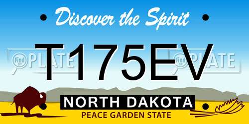 T175EV North Dakota License Plate