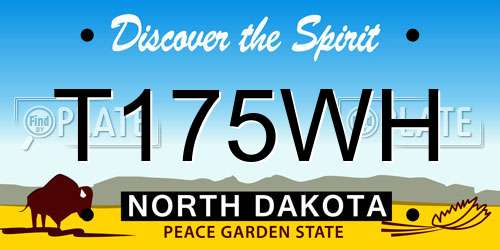 T175WH North Dakota License Plate