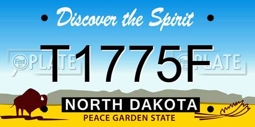 T1775F North Dakota License Plate