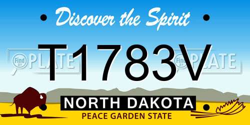 T1783V North Dakota License Plate