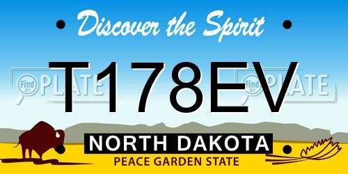 T178EV North Dakota License Plate
