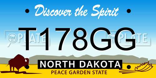 T178GG North Dakota License Plate