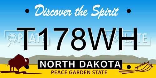 T178WH North Dakota License Plate