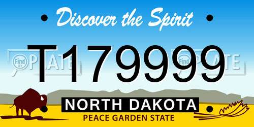 T179999 North Dakota License Plate