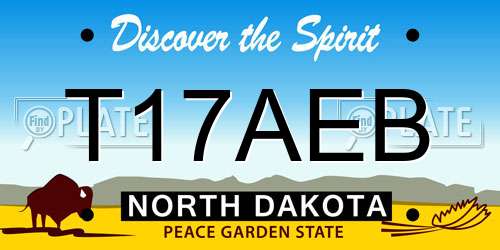 T17AEB North Dakota License Plate