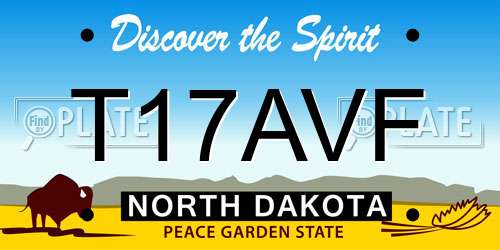 T17AVF North Dakota License Plate
