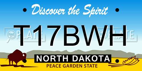 T17BWH North Dakota License Plate