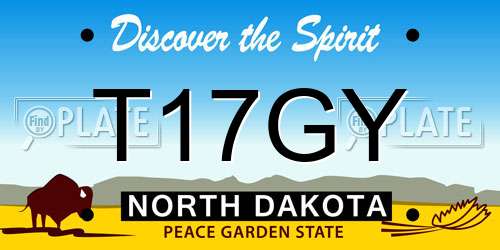 T17GY North Dakota License Plate