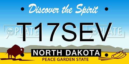 T17SEV North Dakota License Plate