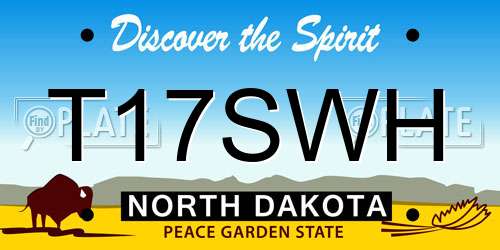T17SWH North Dakota License Plate