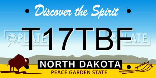 T17TBF North Dakota License Plate