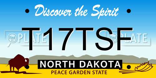 T17TSF North Dakota License Plate