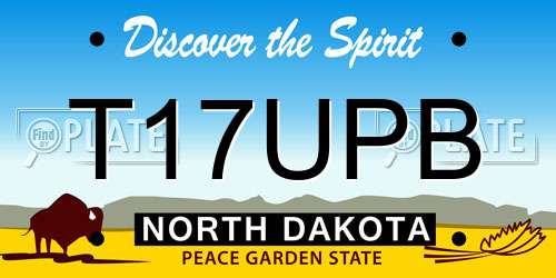 T17UPB North Dakota License Plate