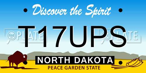 T17UPS North Dakota License Plate