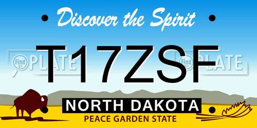 T17ZSF North Dakota License Plate