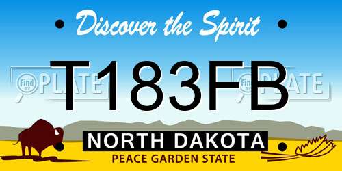 T183FB North Dakota License Plate