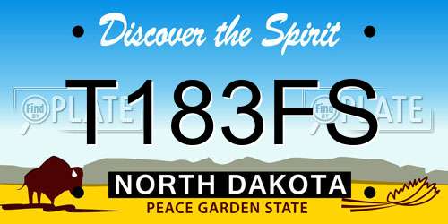 T183FS North Dakota License Plate