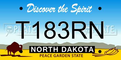 T183RN North Dakota License Plate