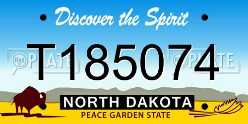 T185074 North Dakota License Plate