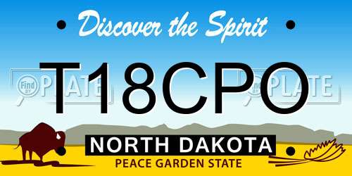 T18CPO North Dakota License Plate