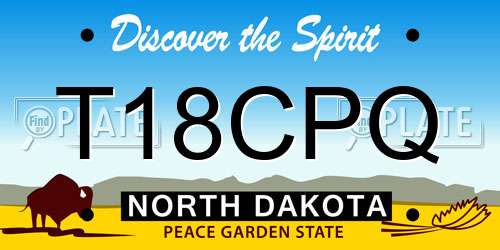 T18CPQ North Dakota License Plate