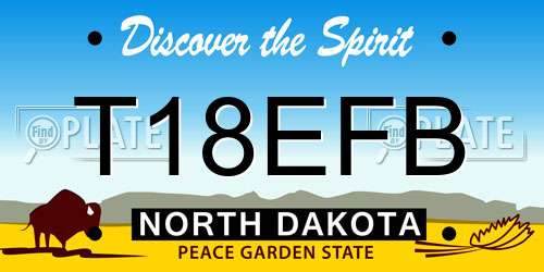 T18EFB North Dakota License Plate