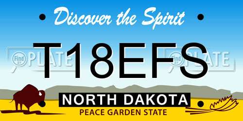 T18EFS North Dakota License Plate