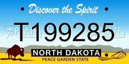 T199285 North Dakota License Plate