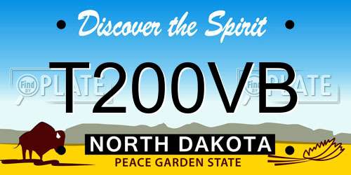 T200VB North Dakota License Plate