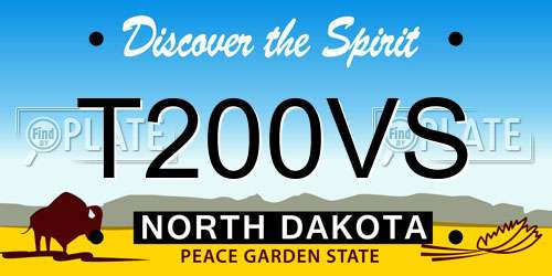 T200VS North Dakota License Plate