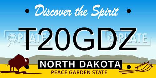 T20GDZ North Dakota License Plate