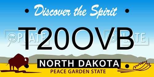 T20OVB North Dakota License Plate