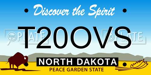 T20OVS North Dakota License Plate