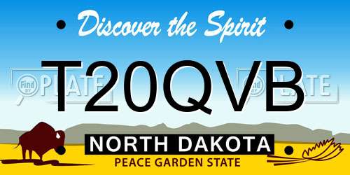 T20QVB North Dakota License Plate