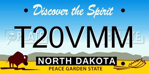 T20VMM North Dakota License Plate