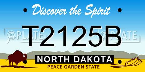 T2125B North Dakota License Plate